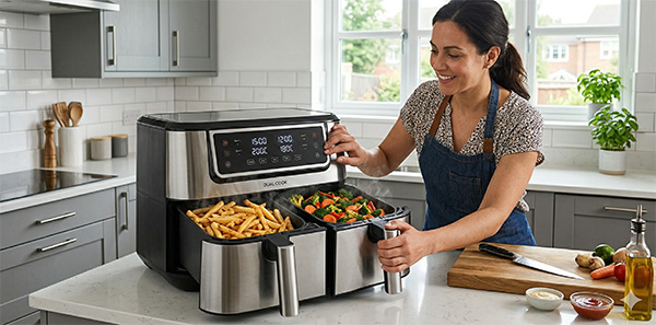 heissluftfritteusen dual cook