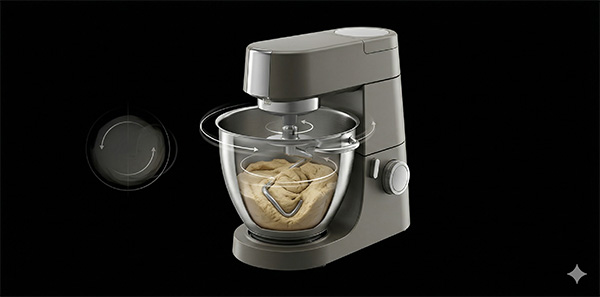 Küchenmaschine mit planetarischem Rührwerk
